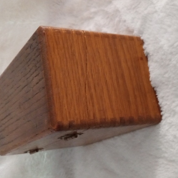 Vintage Solid Wood Recipe OR Index Card Box - Picture 9 of 11